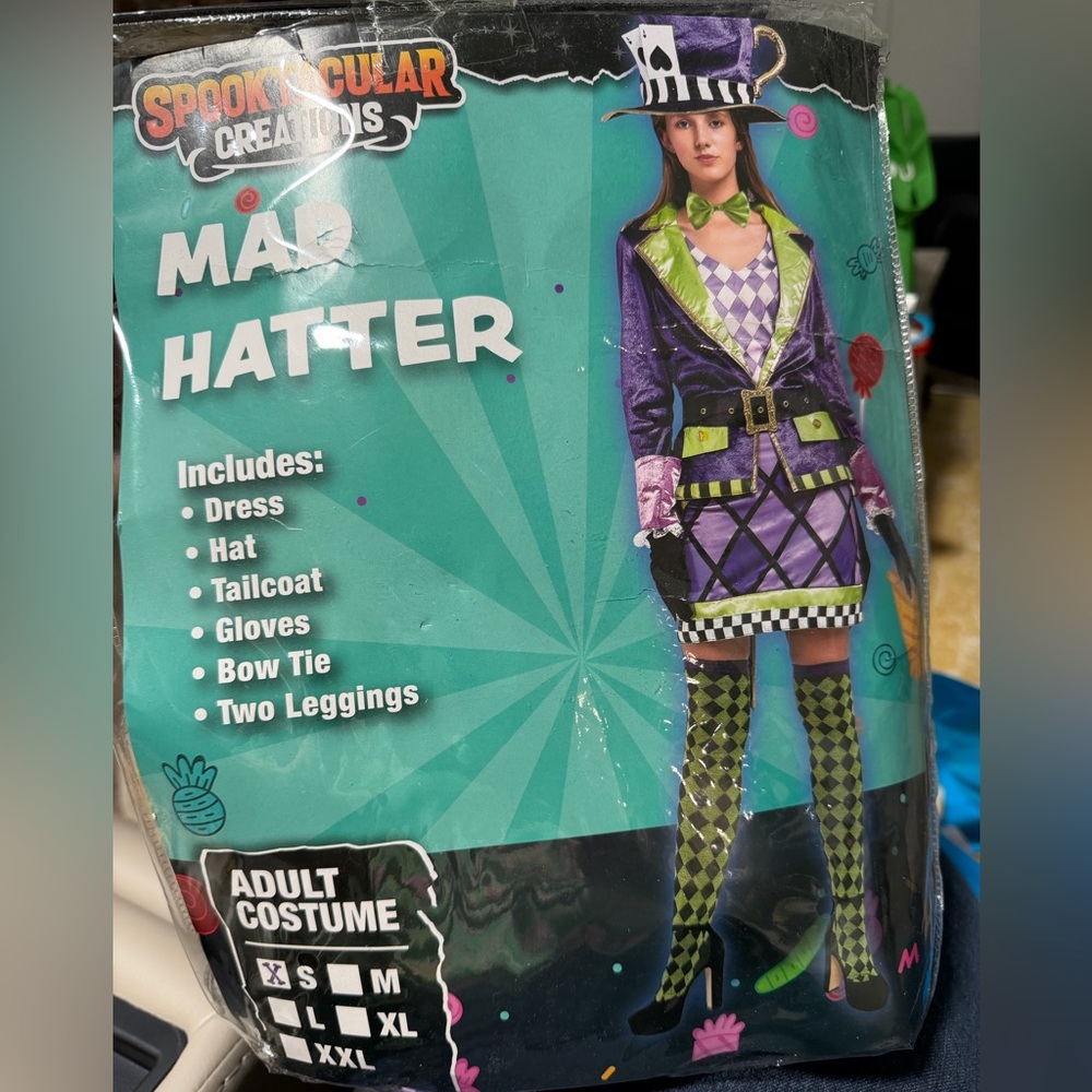 Spooktacular Creations Mad Hatter Women's Costume Size Small Purple & Green NIP